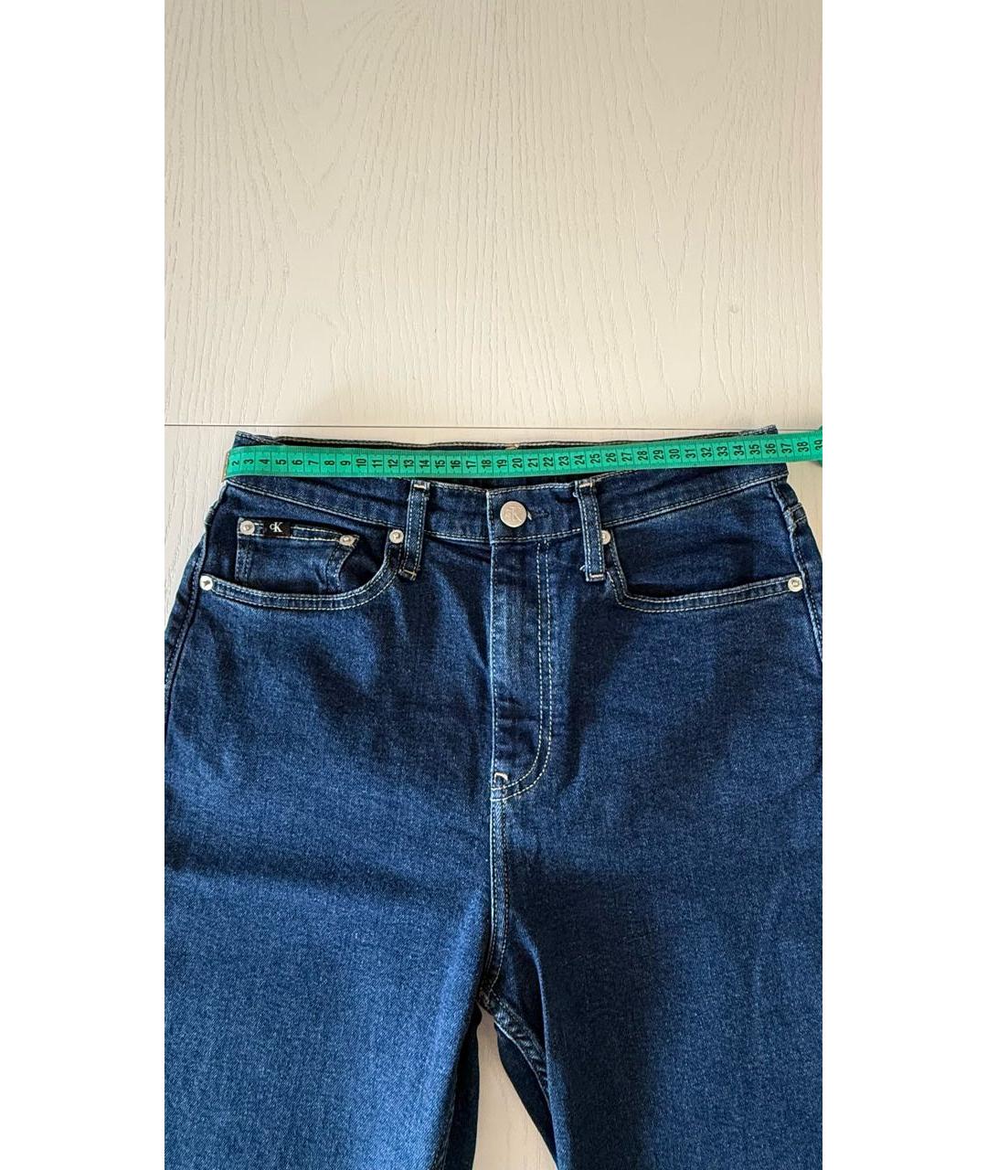 CALVIN KLEIN Синие хлопко-полиэстеровые прямые джинсы, фото 3