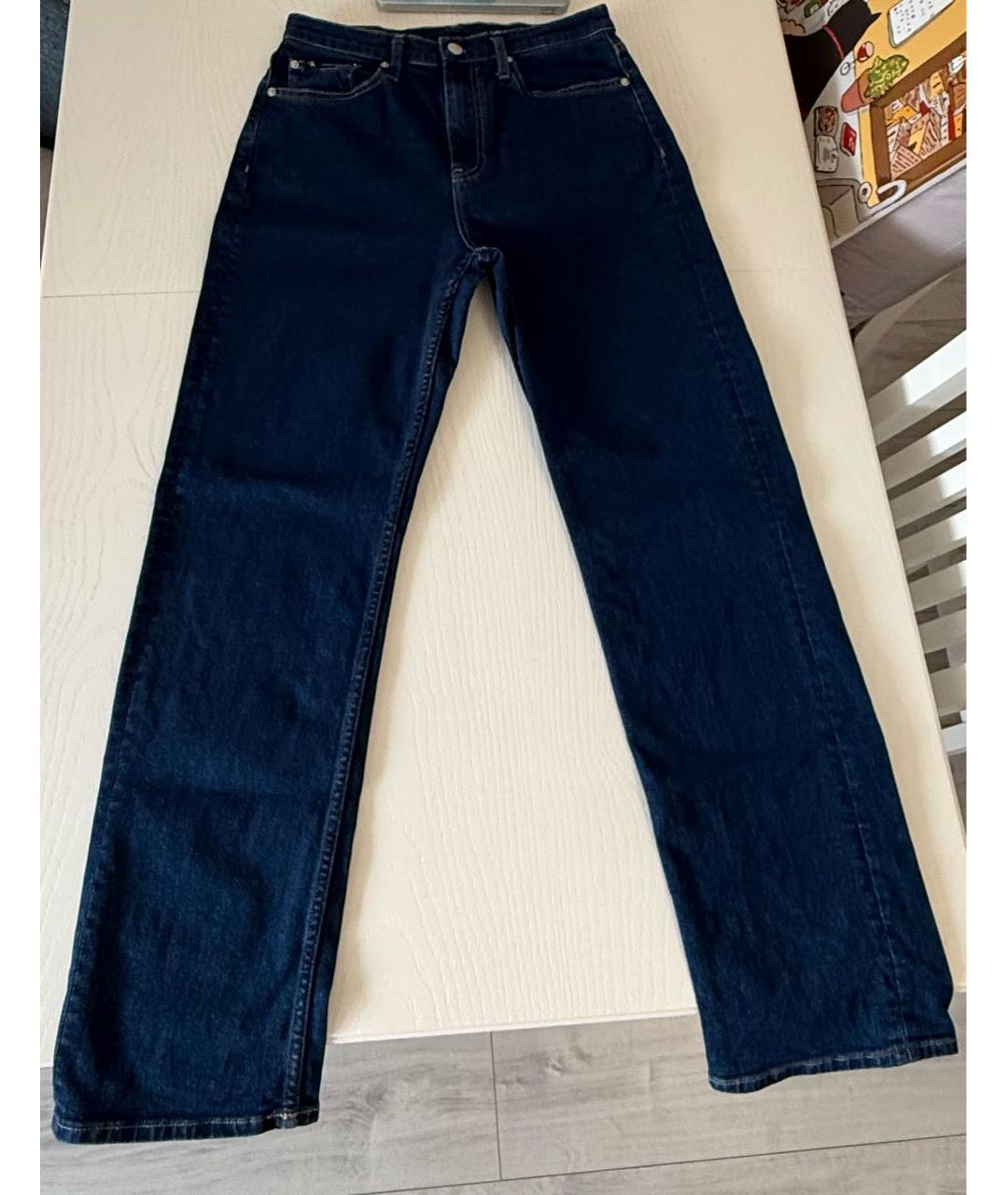 CALVIN KLEIN Синие хлопко-полиэстеровые прямые джинсы, фото 6