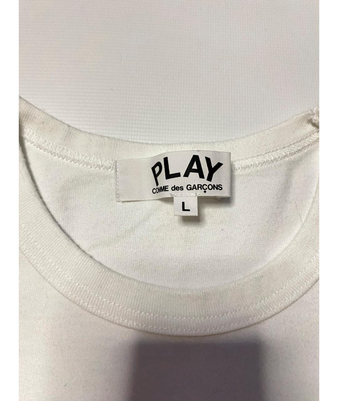 COMME DES GARÇONS PLAY Белая хлопковая футболка, фото 6