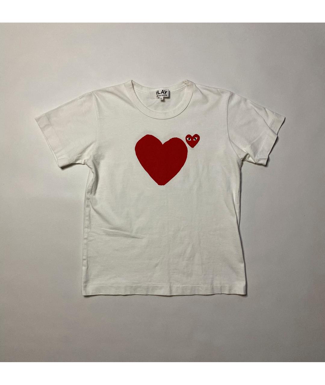 COMME DES GARÇONS PLAY Белая хлопковая футболка, фото 7