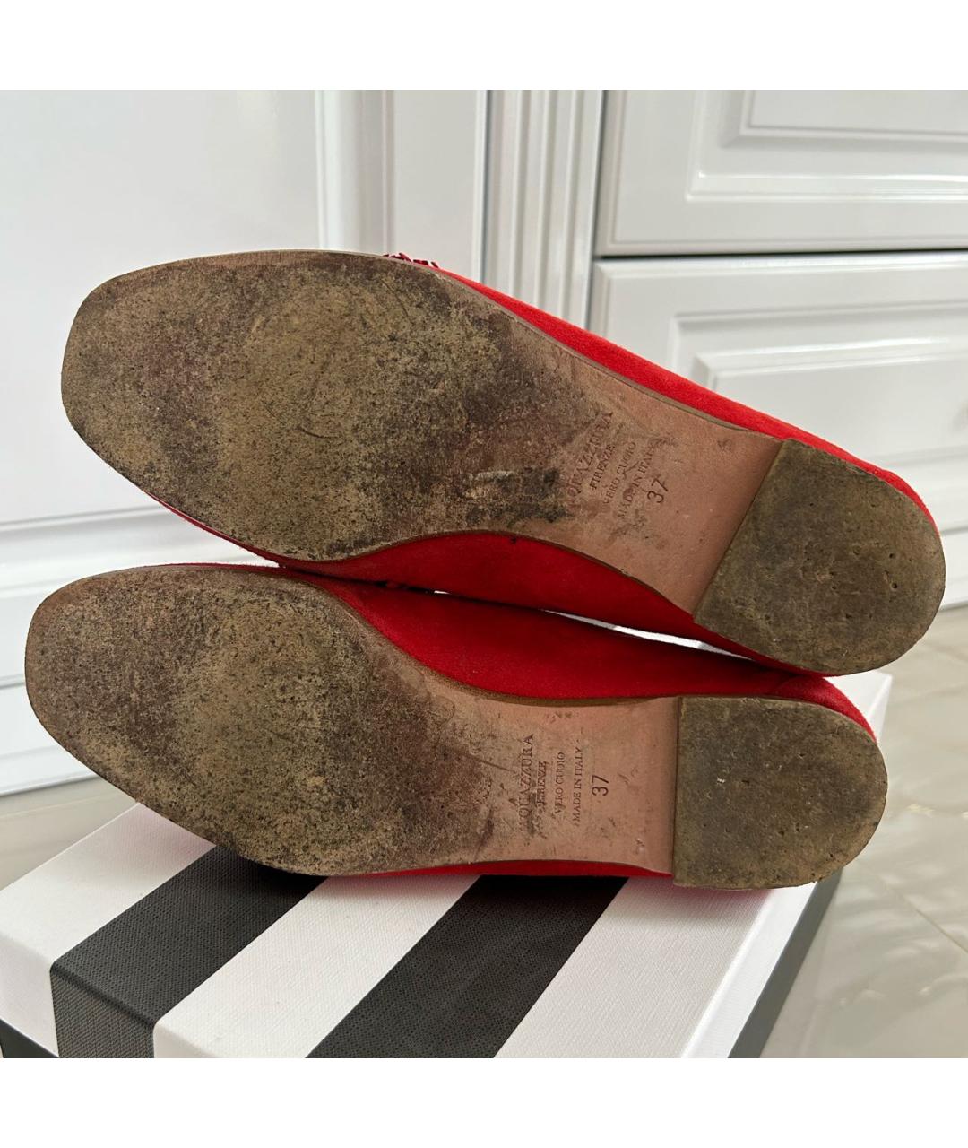 AQUAZZURA Красные замшевые лоферы, фото 5