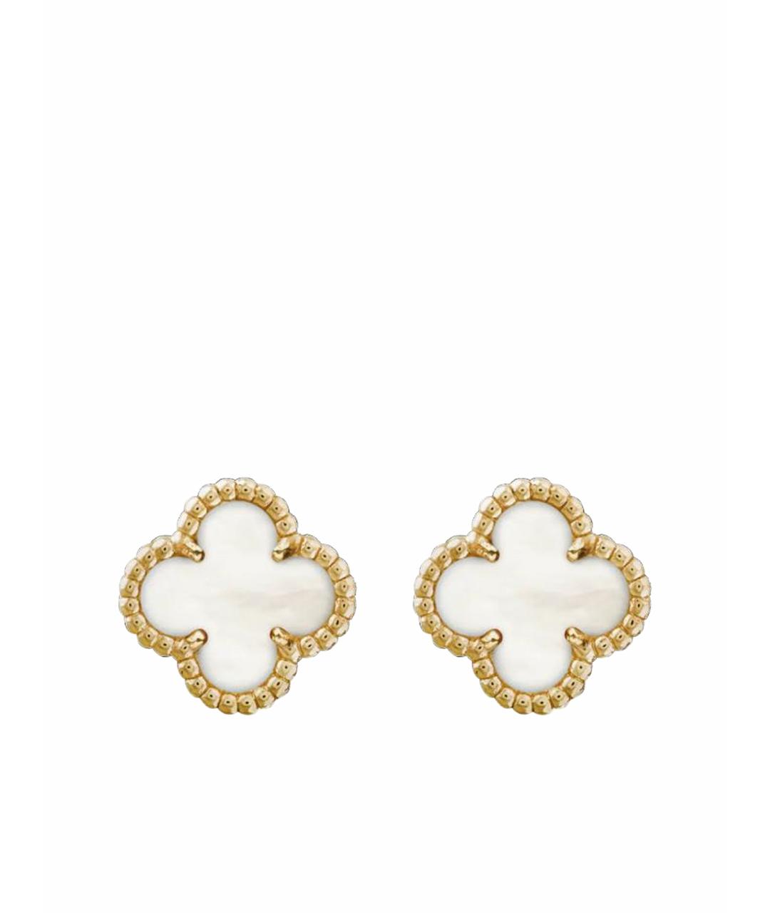 VAN CLEEF & ARPELS Белые серьги из желтого золота, фото 1