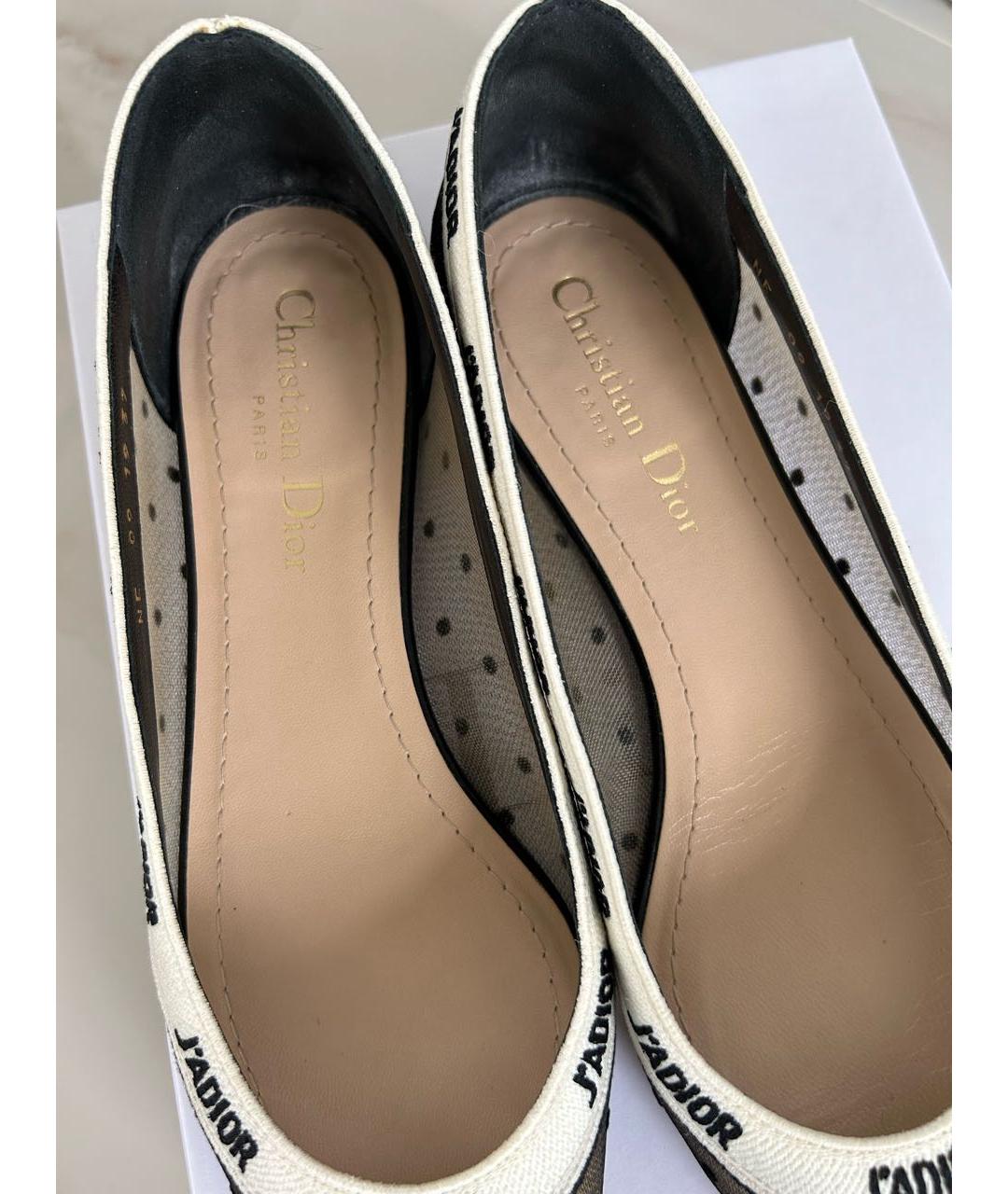 CHRISTIAN DIOR Черные текстильные балетки, фото 4