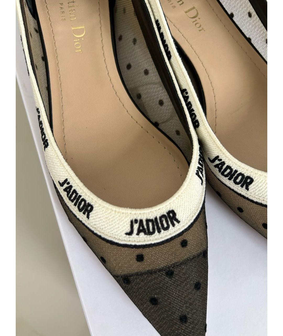 CHRISTIAN DIOR Черные текстильные балетки, фото 3