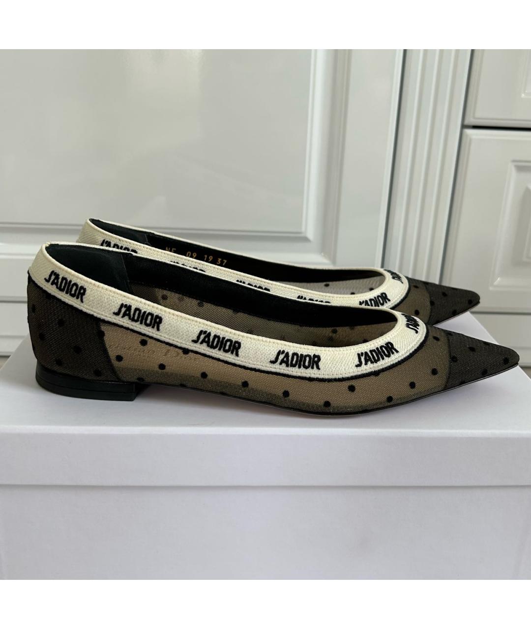 CHRISTIAN DIOR Черные текстильные балетки, фото 8