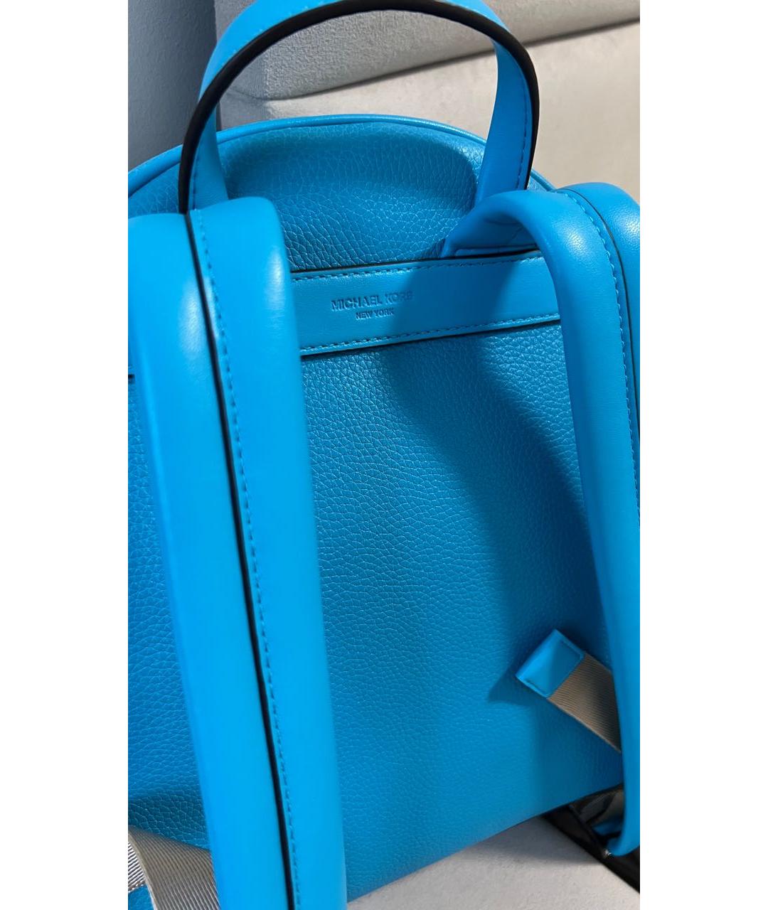 MICHAEL KORS Голубой кожаный рюкзак, фото 5