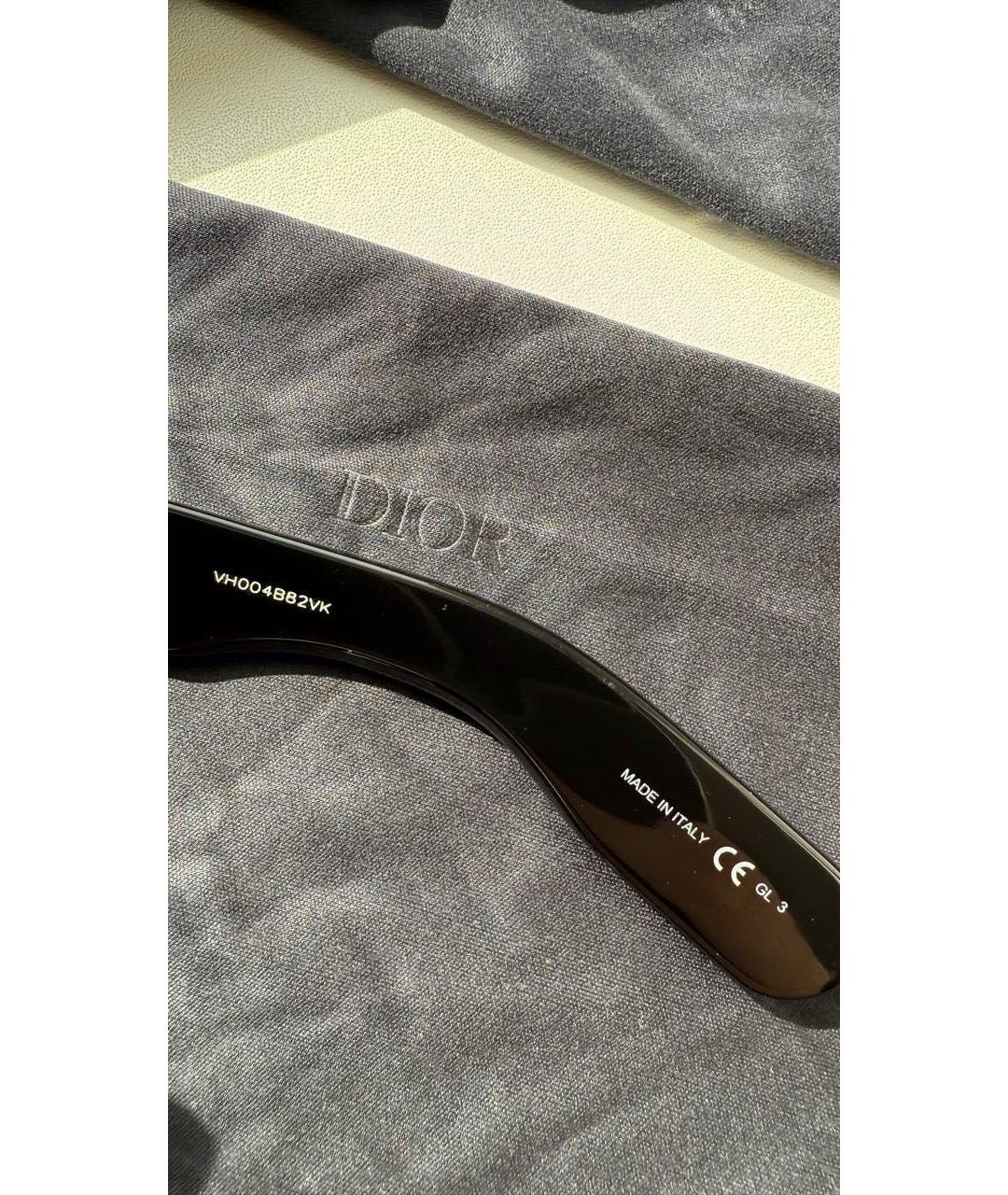 CHRISTIAN DIOR Черные пластиковые солнцезащитные очки, фото 3