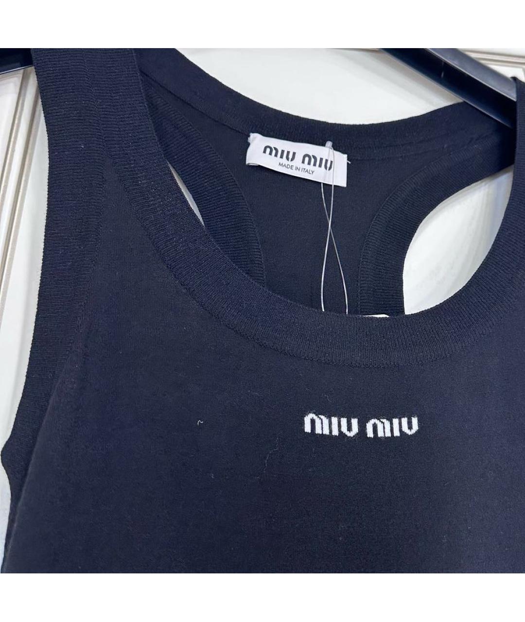 MIU MIU Черное хлопковое повседневное платье, фото 4