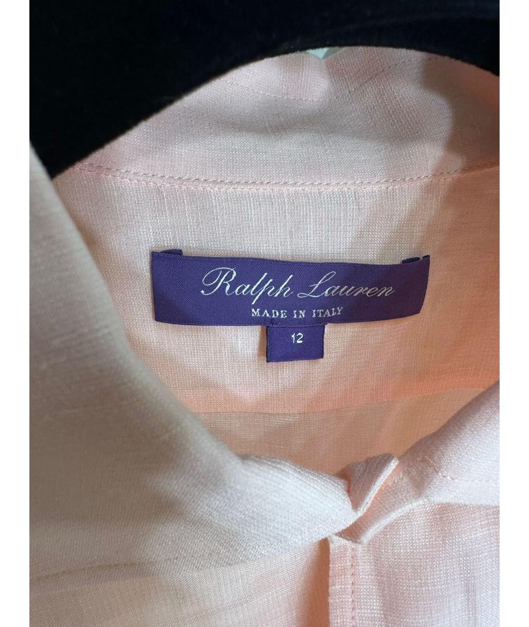 RALPH LAUREN Розовая льняная рубашка, фото 3