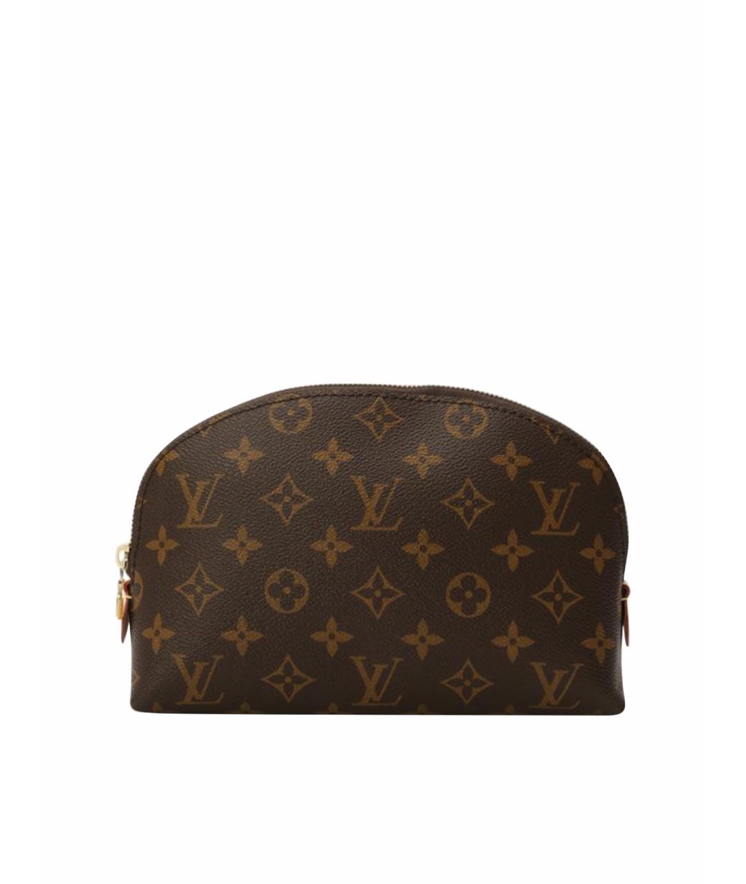 LOUIS VUITTON Коричневая кожаная косметичка, фото 1