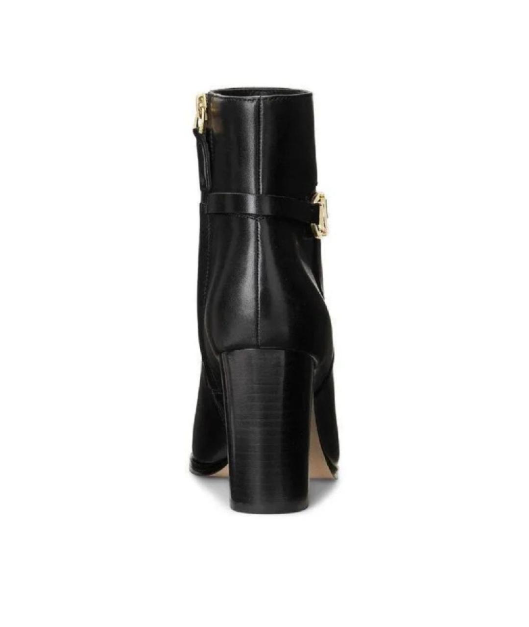 RALPH LAUREN Черные кожаные ботильоны, фото 3