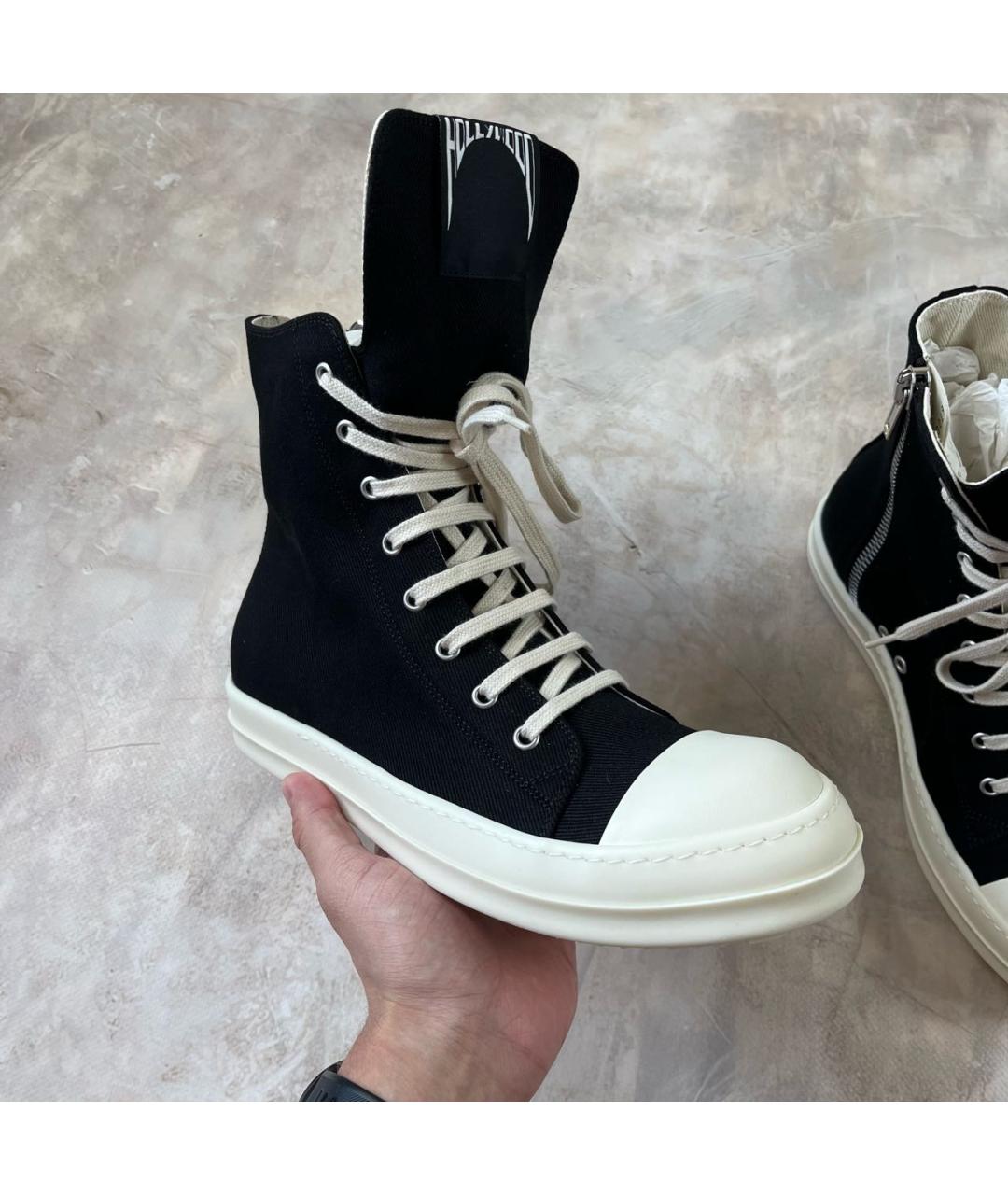 RICK OWENS DRKSHDW Черные высокие кроссовки / кеды, фото 2