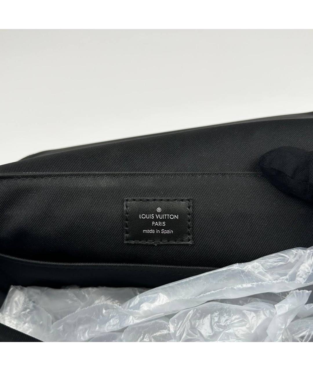 LOUIS VUITTON Антрацитовая кожаная сумка на плечо, фото 5