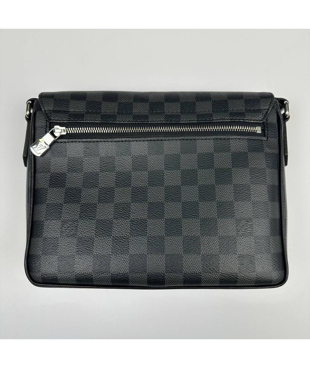 LOUIS VUITTON Антрацитовая кожаная сумка на плечо, фото 3