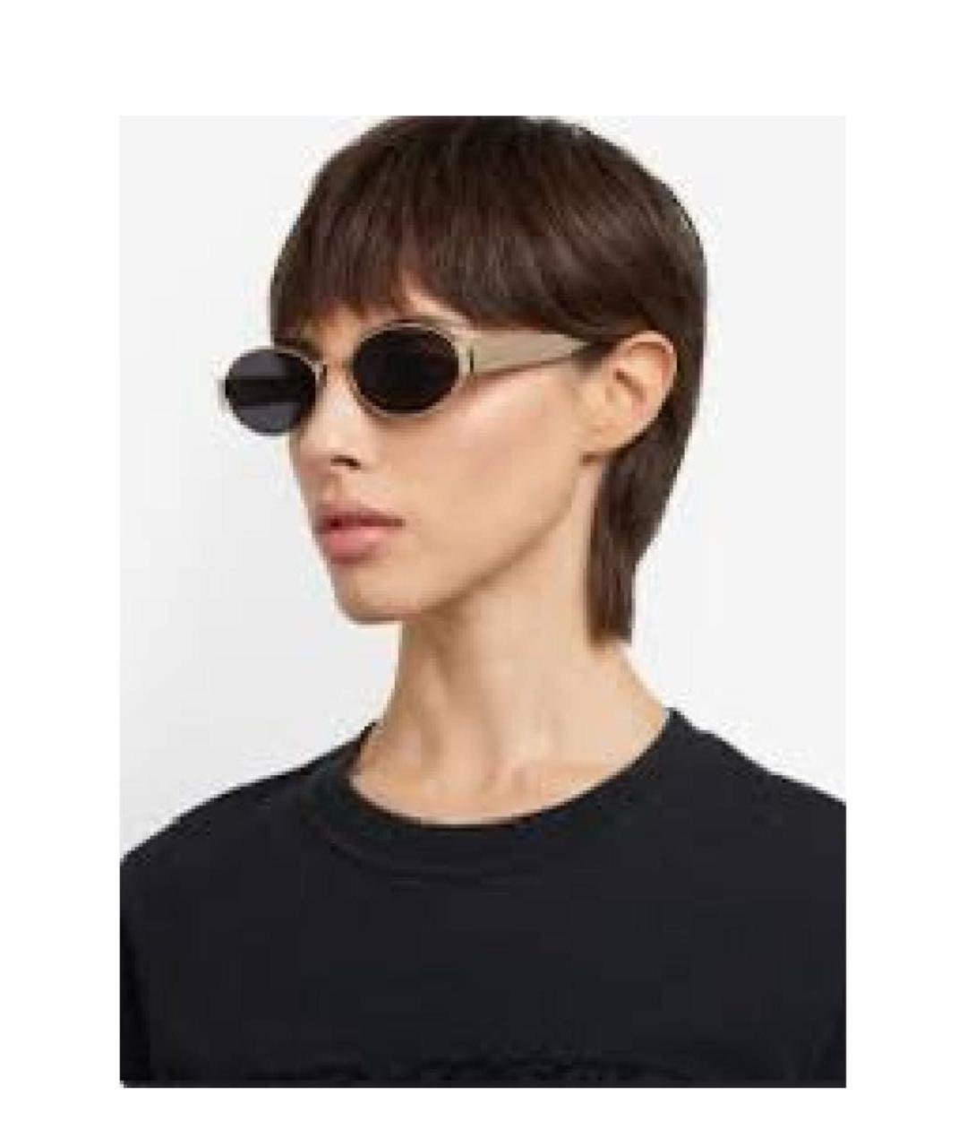 MARC JACOBS Золотые металлические солнцезащитные очки, фото 4