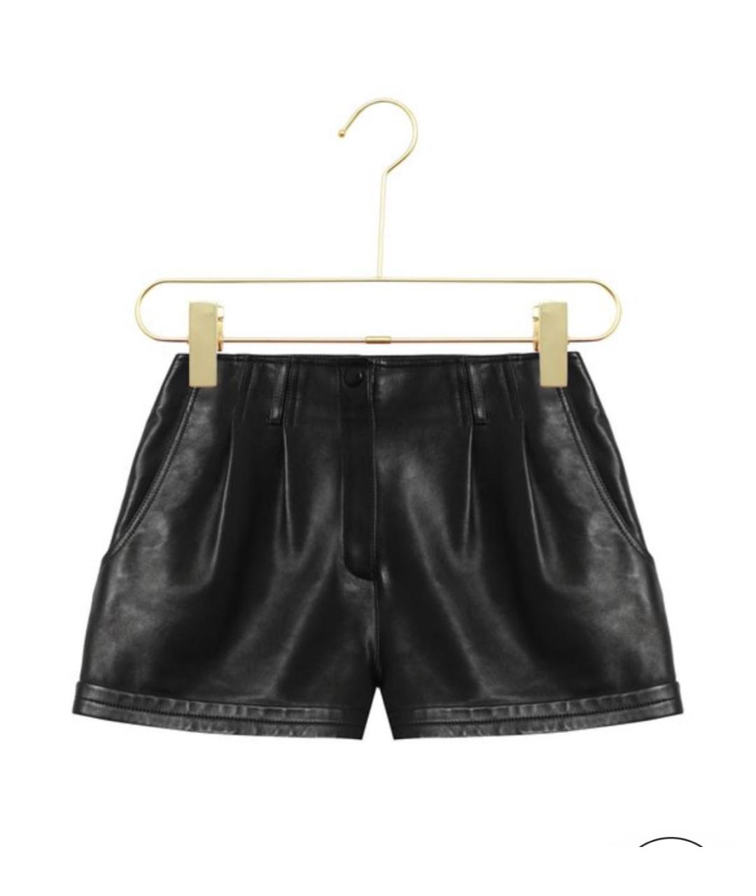 SAINT LAURENT Черные кожаные шорты, фото 7