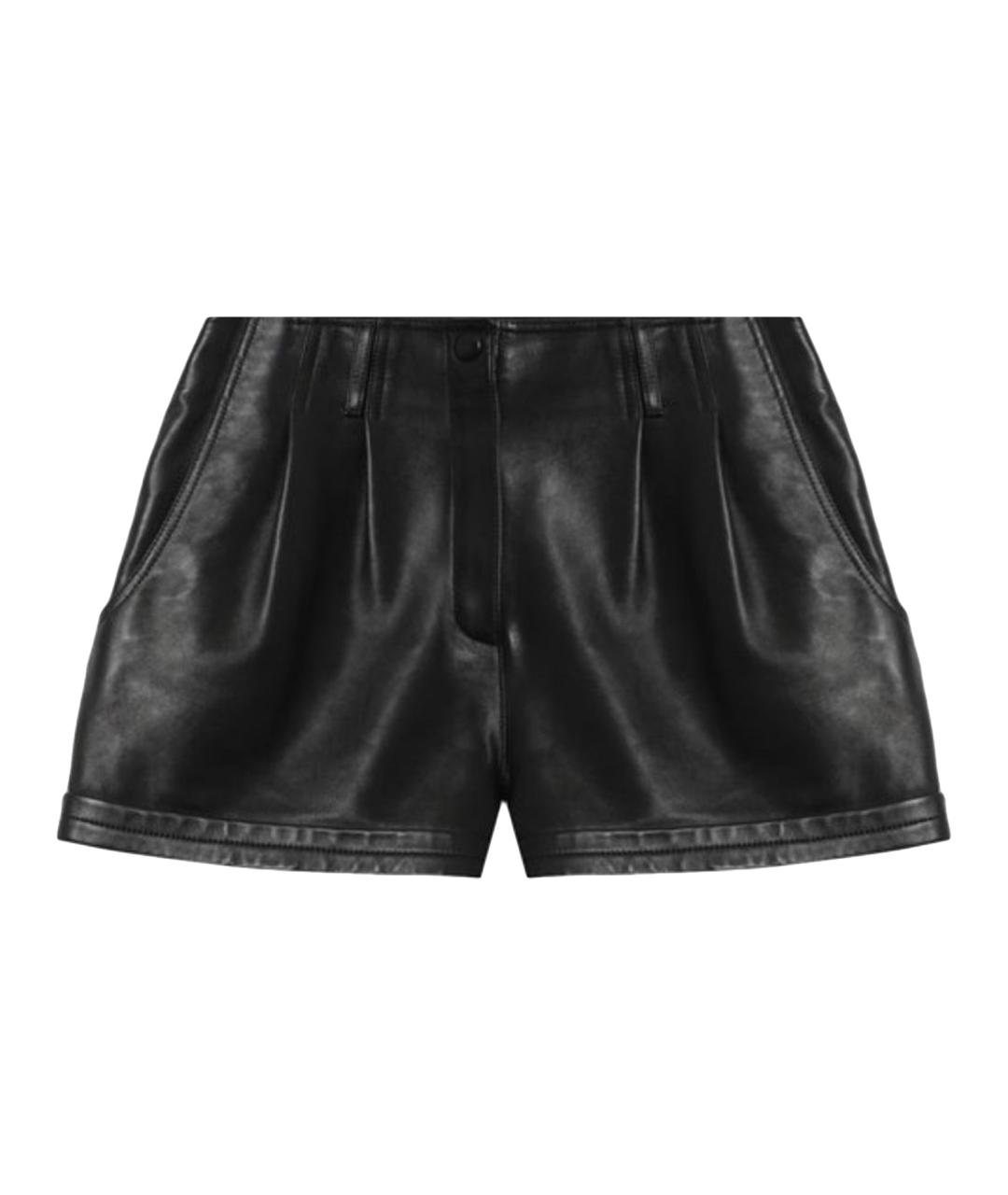 SAINT LAURENT Черные кожаные шорты, фото 1