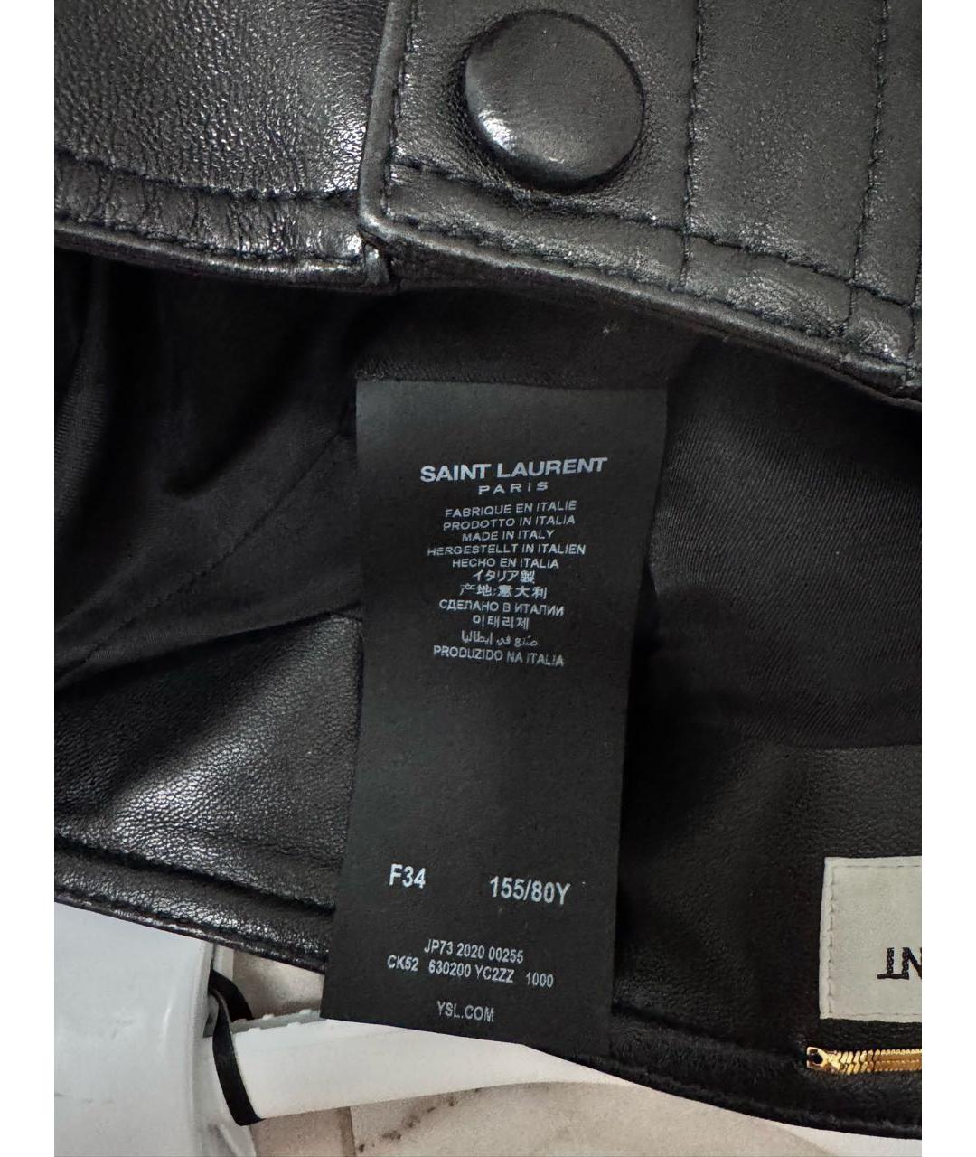 SAINT LAURENT Черные кожаные шорты, фото 5