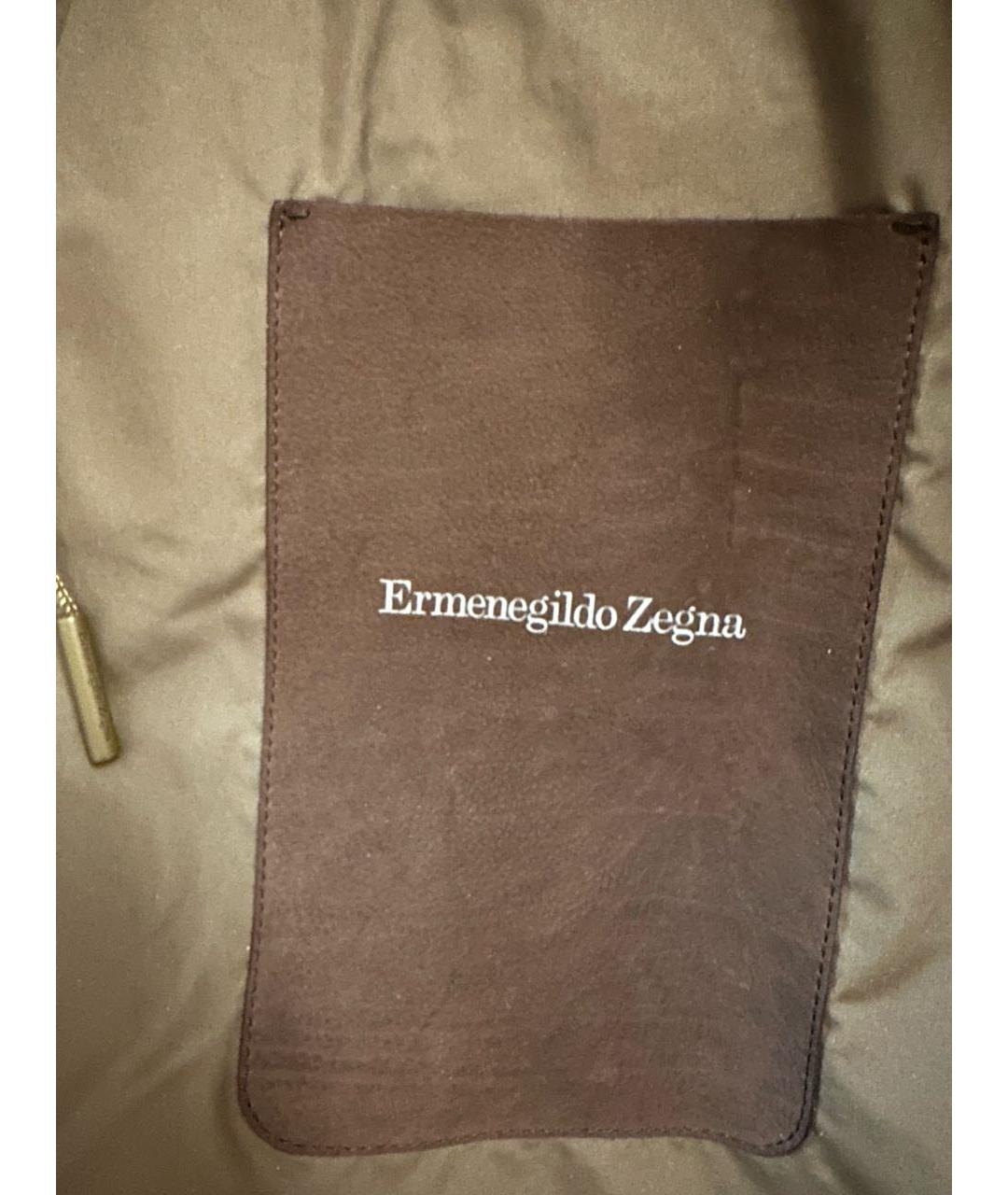 ERMENEGILDO ZEGNA Хаки шелковая парка, фото 6