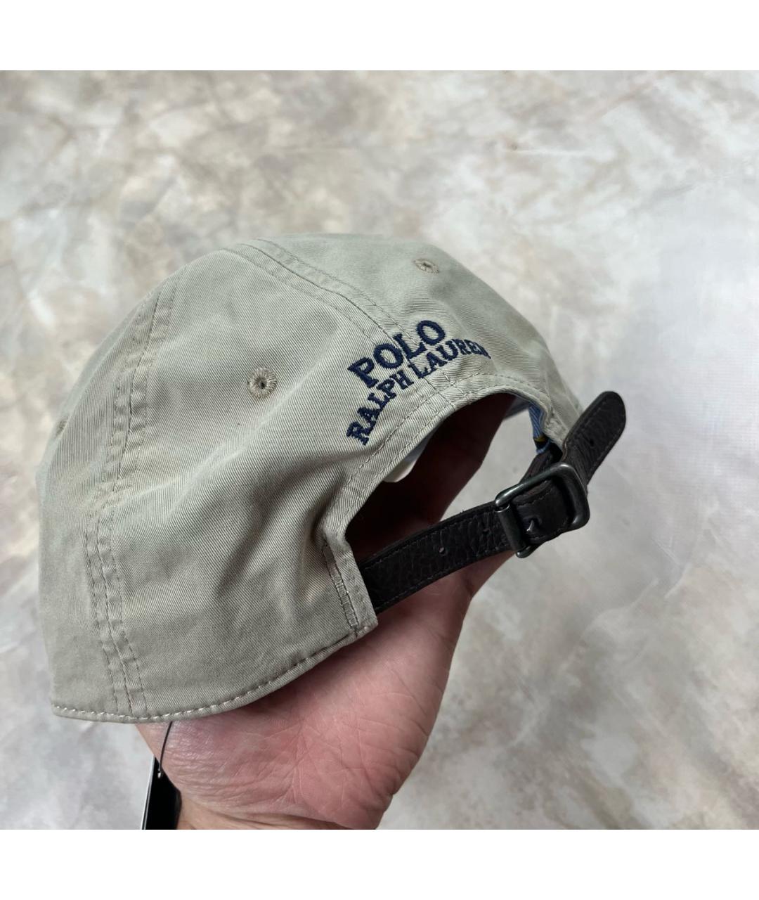POLO RALPH LAUREN Бежевая хлопковая кепка/бейсболка, фото 3