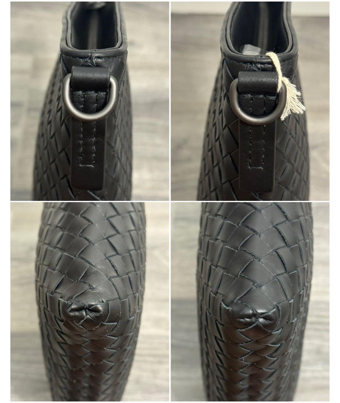 BOTTEGA VENETA Черная кожаная сумка на плечо, фото 4