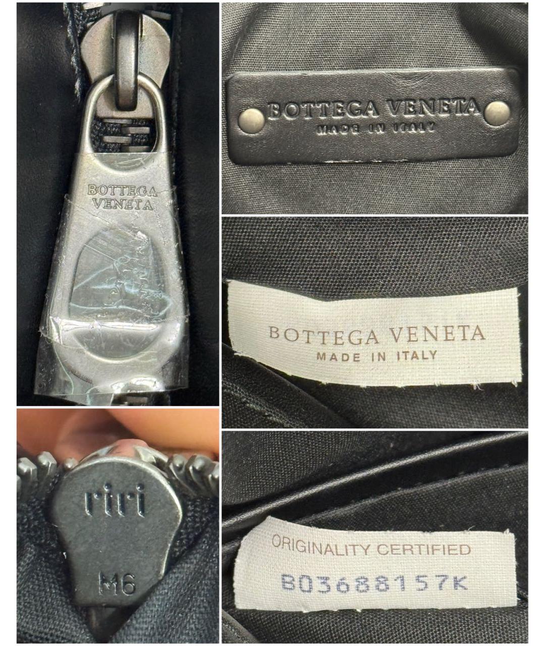 BOTTEGA VENETA Черная кожаная сумка на плечо, фото 5