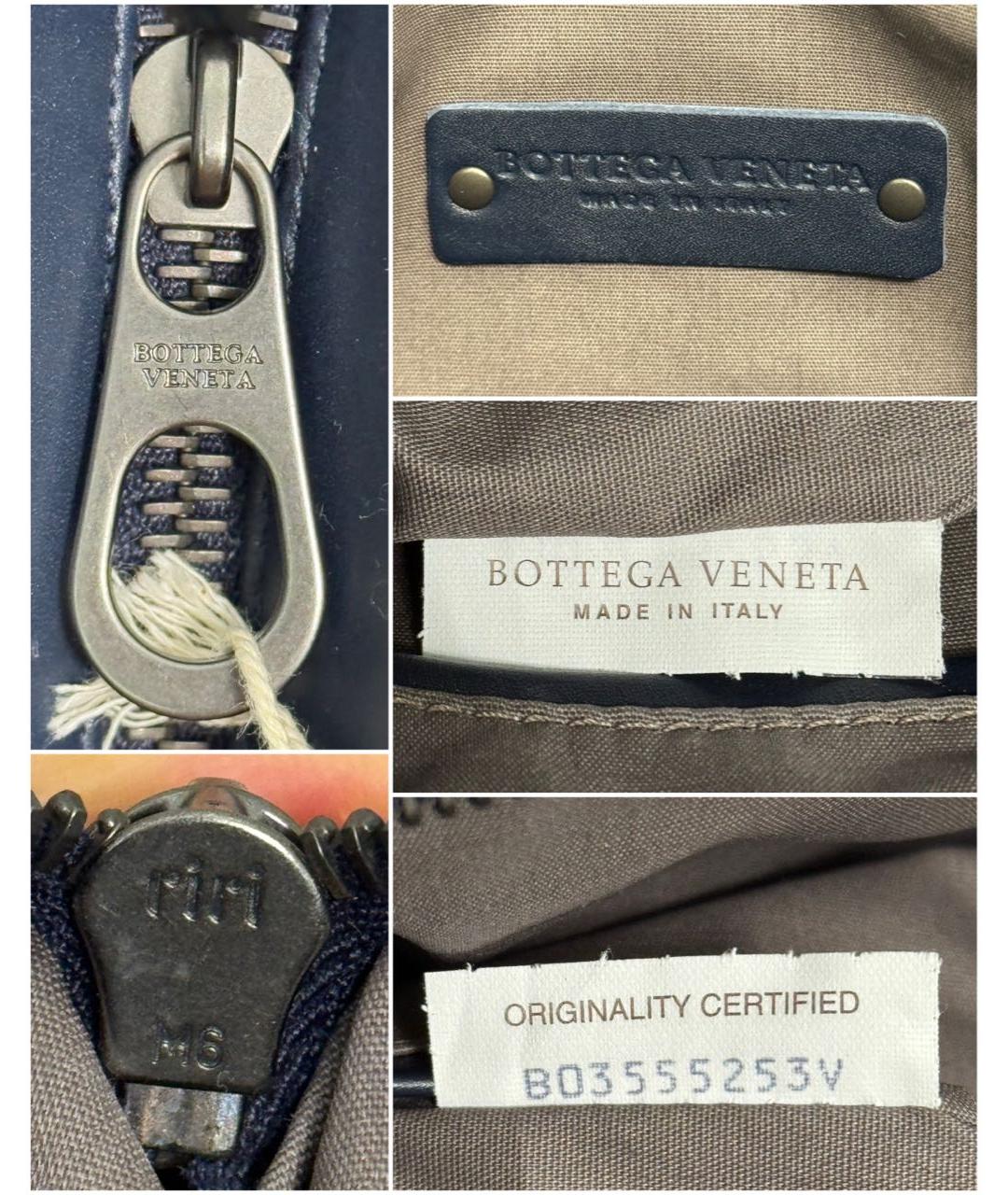 BOTTEGA VENETA Темно-синяя кожаная сумка на плечо, фото 5