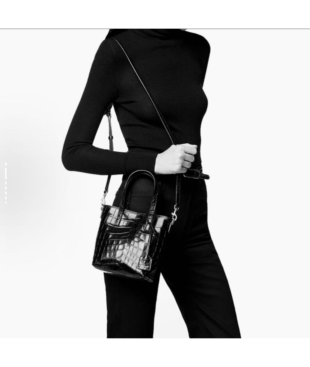 SAINT LAURENT Черная кожаная сумка с короткими ручками, фото 7