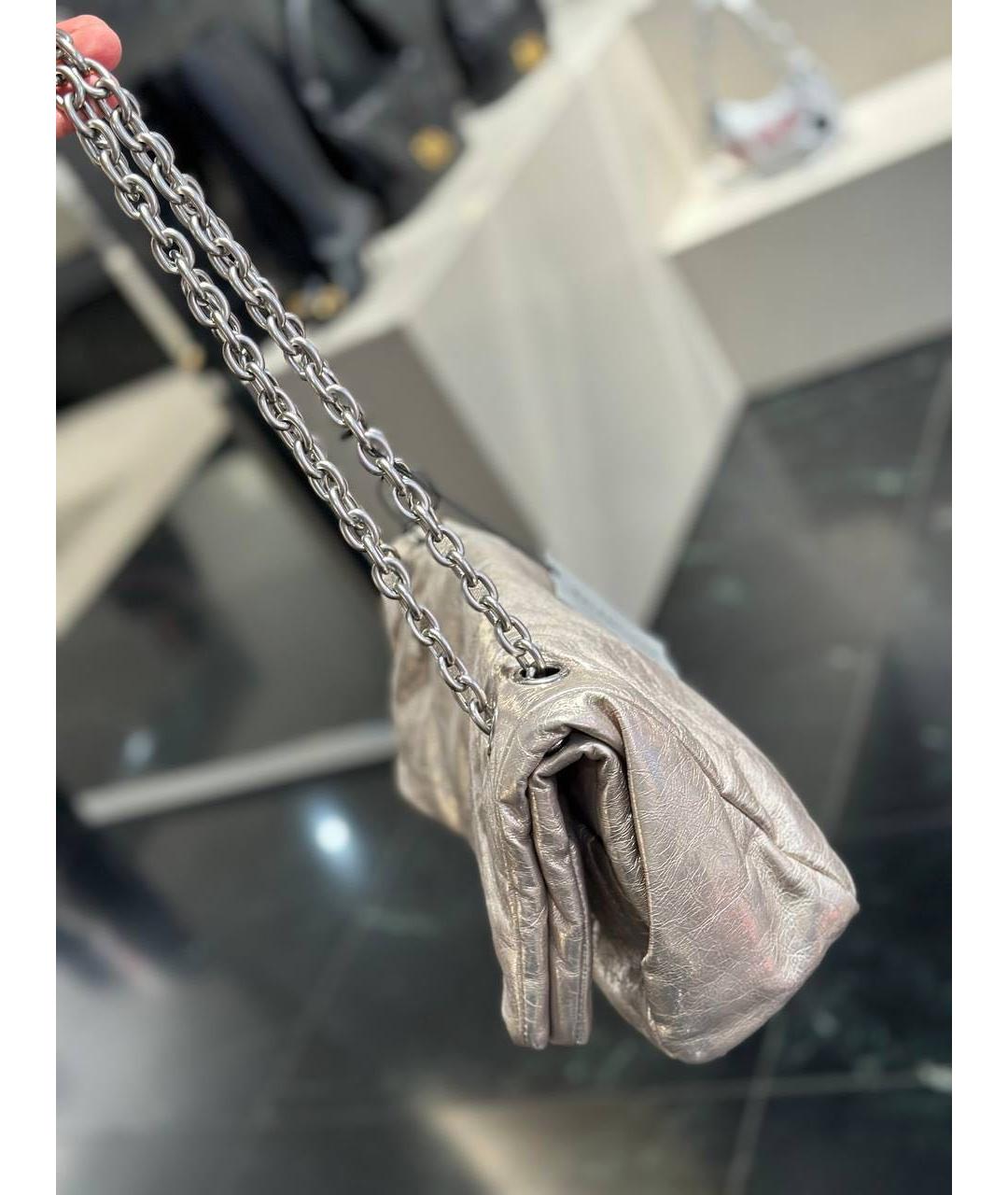 BALENCIAGA Антрацитовая кожаная сумка с короткими ручками, фото 7