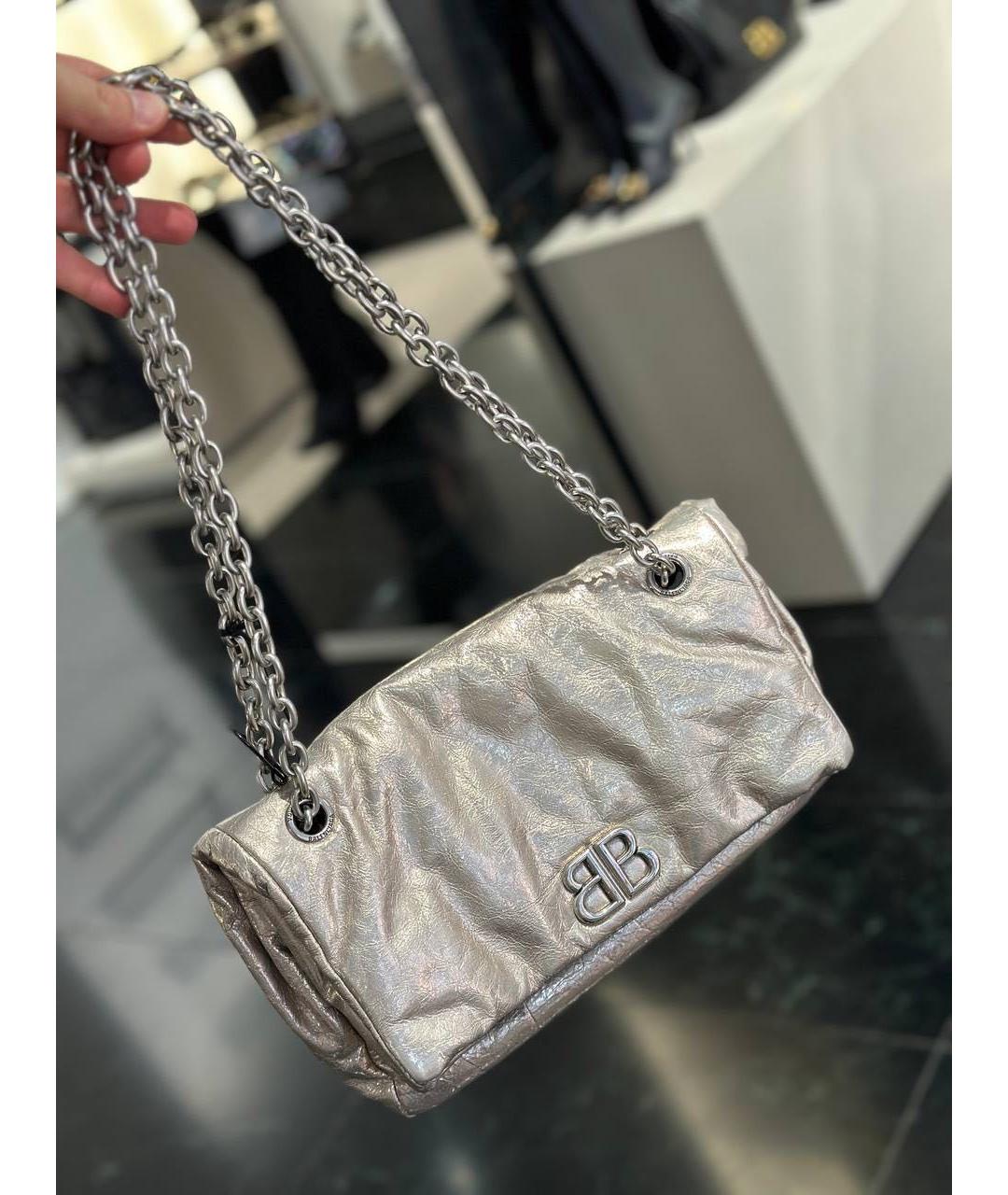 BALENCIAGA Антрацитовая кожаная сумка с короткими ручками, фото 5