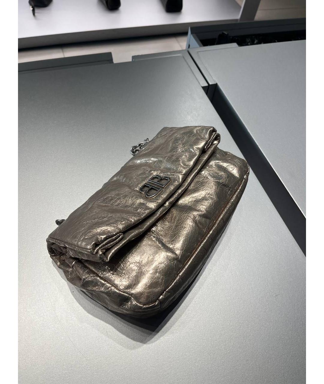 BALENCIAGA Антрацитовая кожаная сумка с короткими ручками, фото 3
