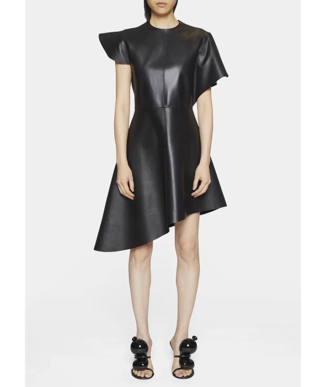 LOEWE Черное кожаное коктейльное платье, фото 7