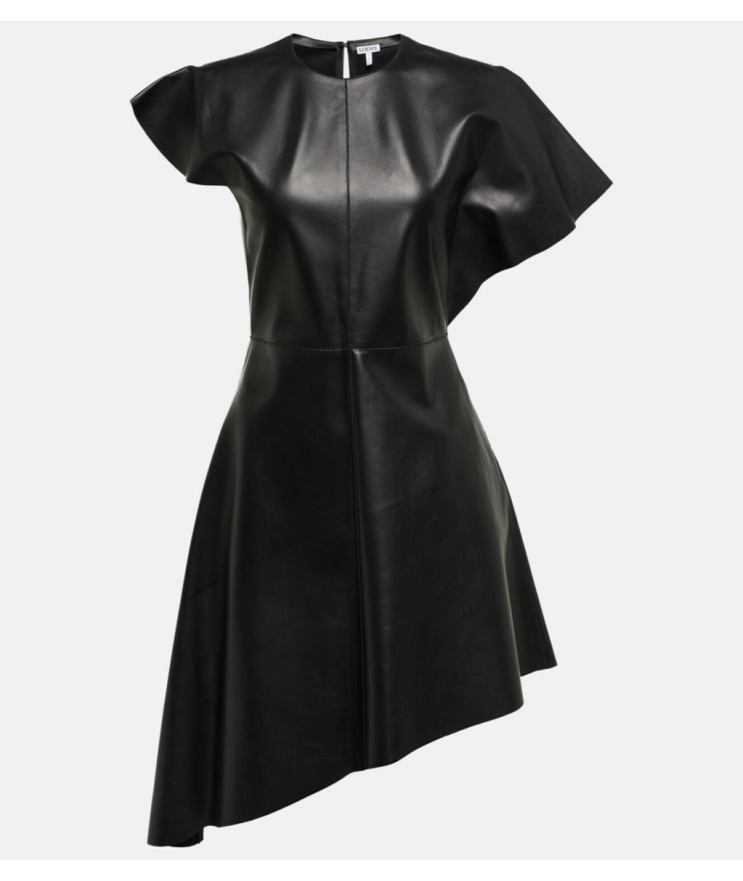 LOEWE Черное кожаное коктейльное платье, фото 10