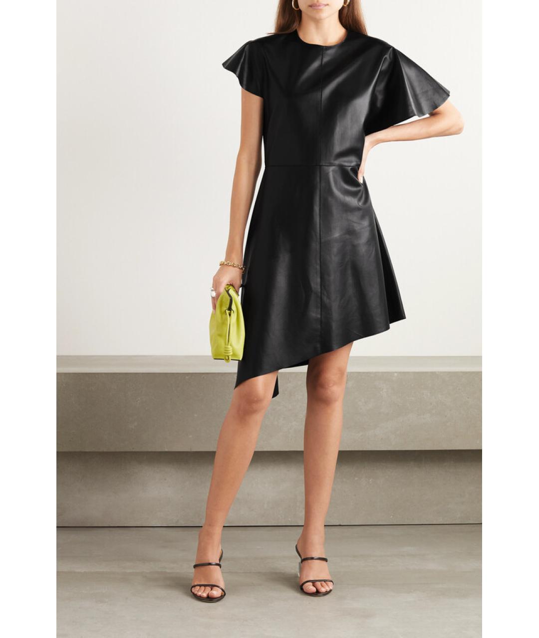 LOEWE Черное кожаное коктейльное платье, фото 6