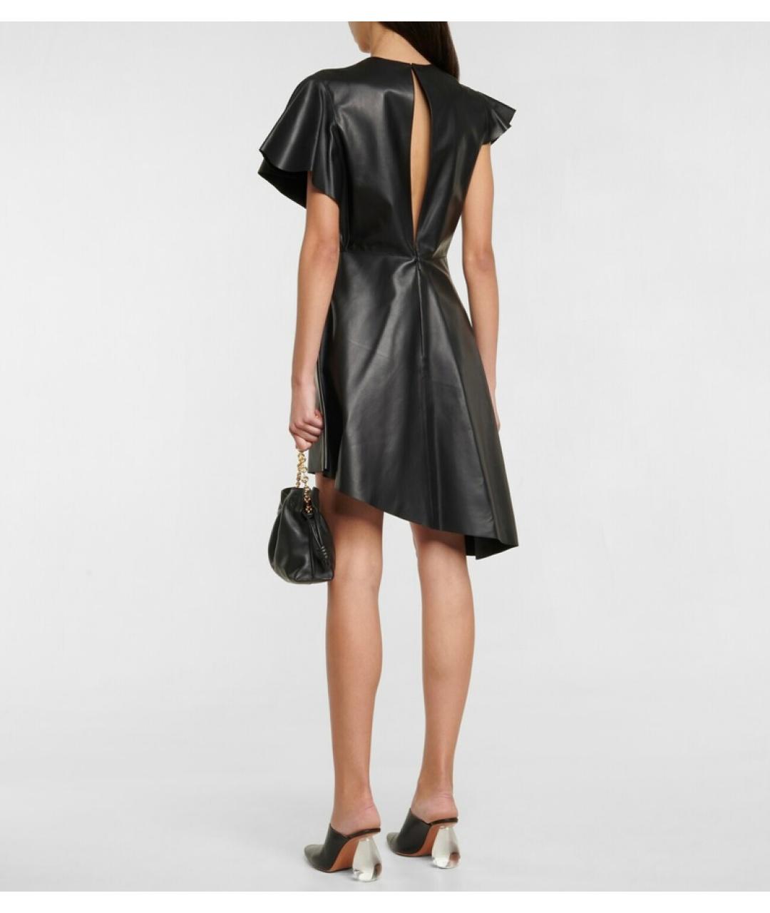 LOEWE Черное кожаное коктейльное платье, фото 9