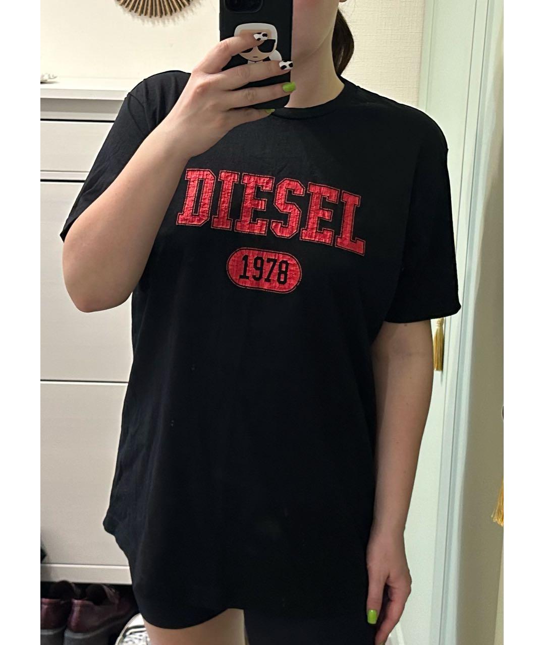 DIESEL Черная хлопковая футболка, фото 4
