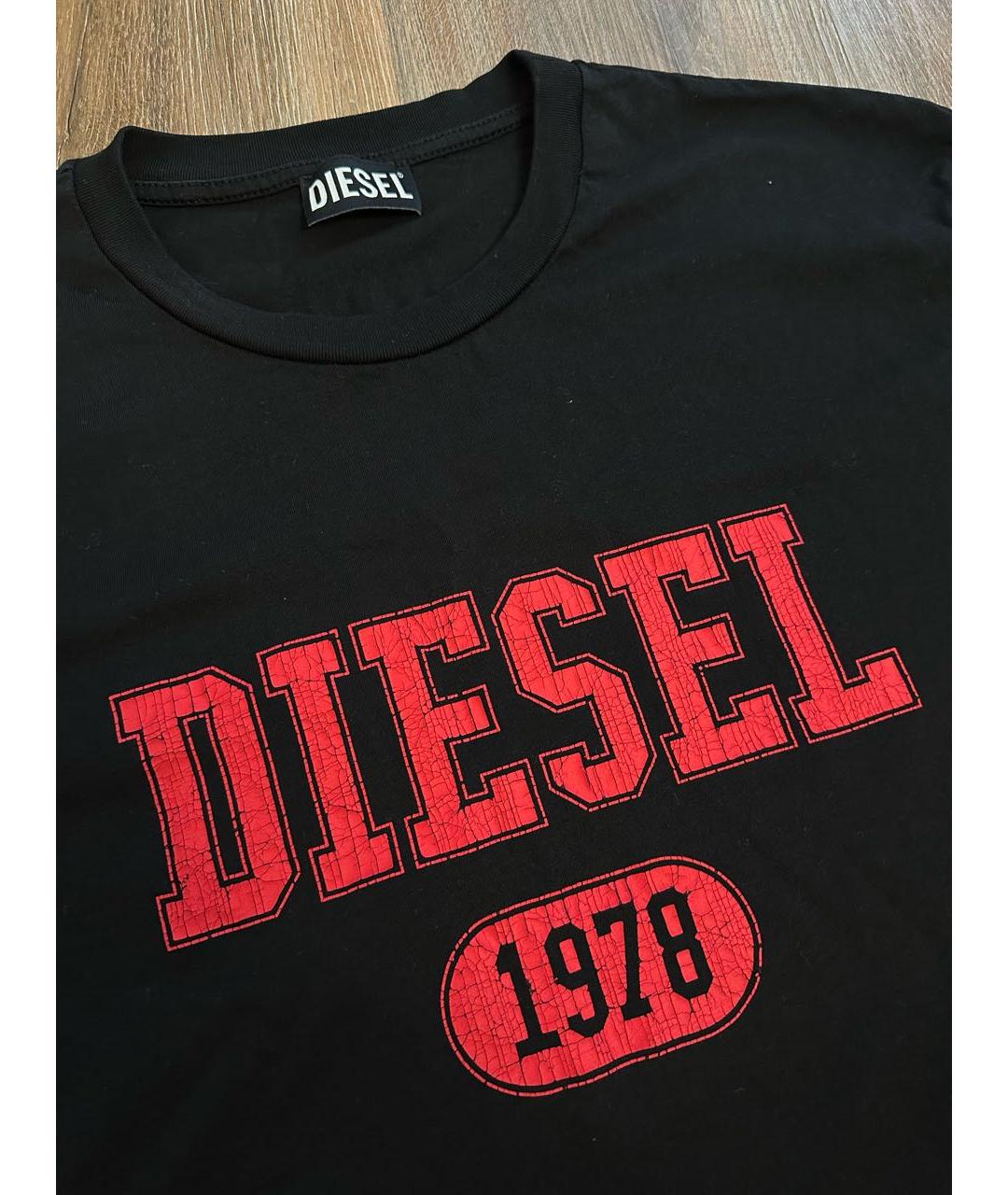 DIESEL Черная хлопковая футболка, фото 7