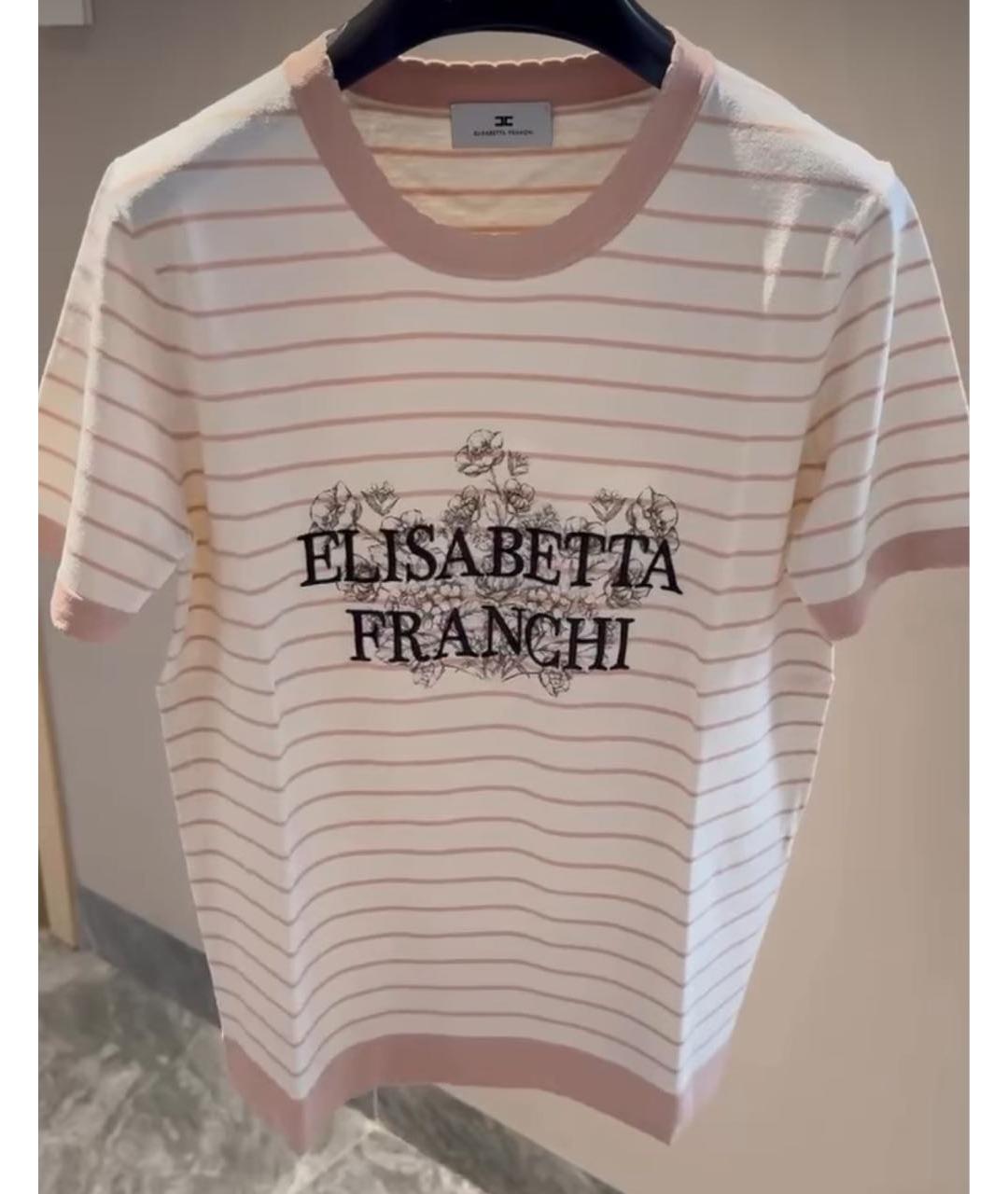 ELISABETTA FRANCHI Розовая футболка, фото 7