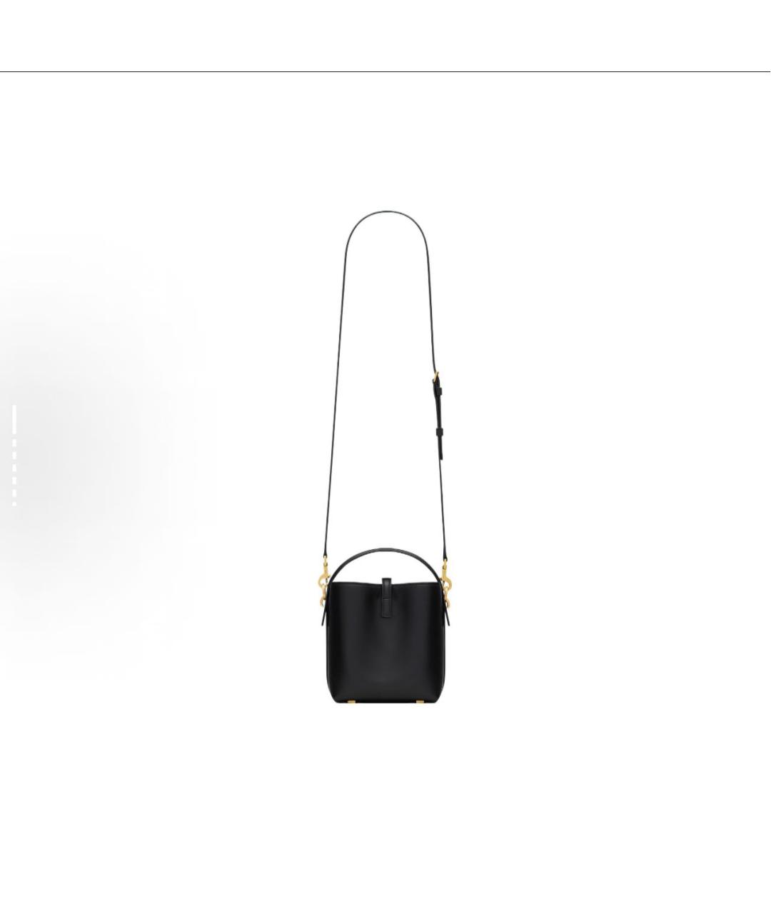 SAINT LAURENT Черная кожаная сумка с короткими ручками, фото 4