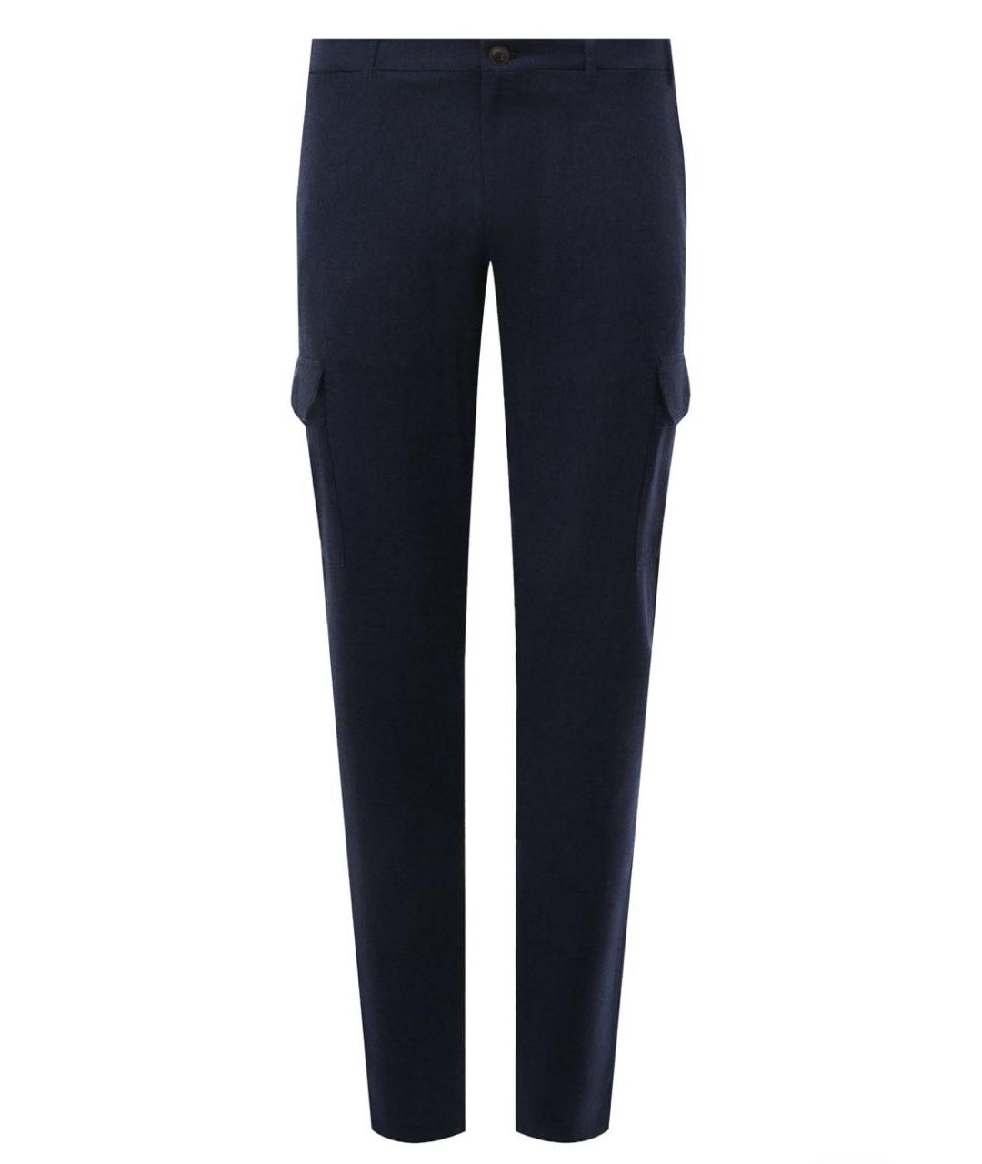 CANALI Синие шерстяные повседневные брюки, фото 1