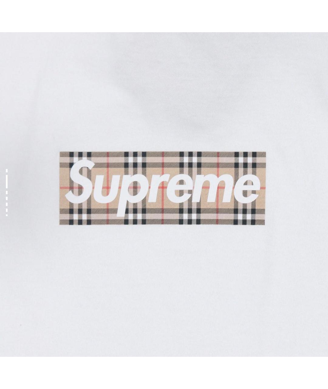 SUPREME Белая хлопковая футболка, фото 2