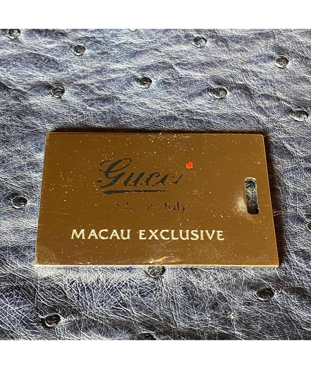GUCCI Темно-синяя сумка на плечо из экзотической кожи, фото 5