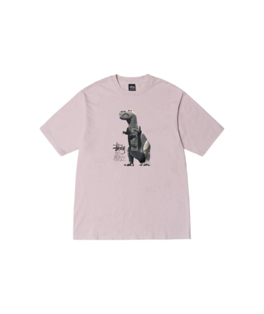 STUSSY Розовая хлопковая футболка, фото 1