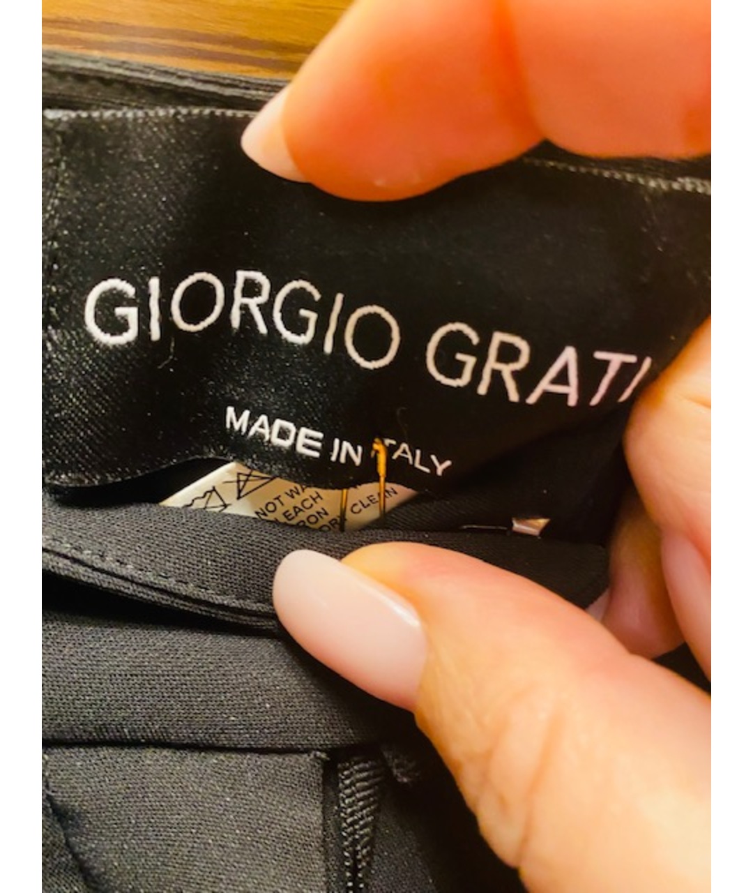 GIORGIO GRATI Черные вискозные прямые брюки, фото 4
