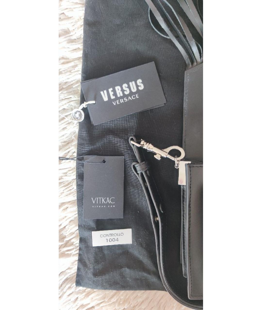 VERSUS VERSACE Черная кожаная сумка через плечо, фото 9