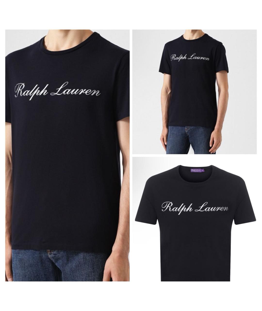 RALPH LAUREN Темно-синяя хлопковая футболка, фото 7