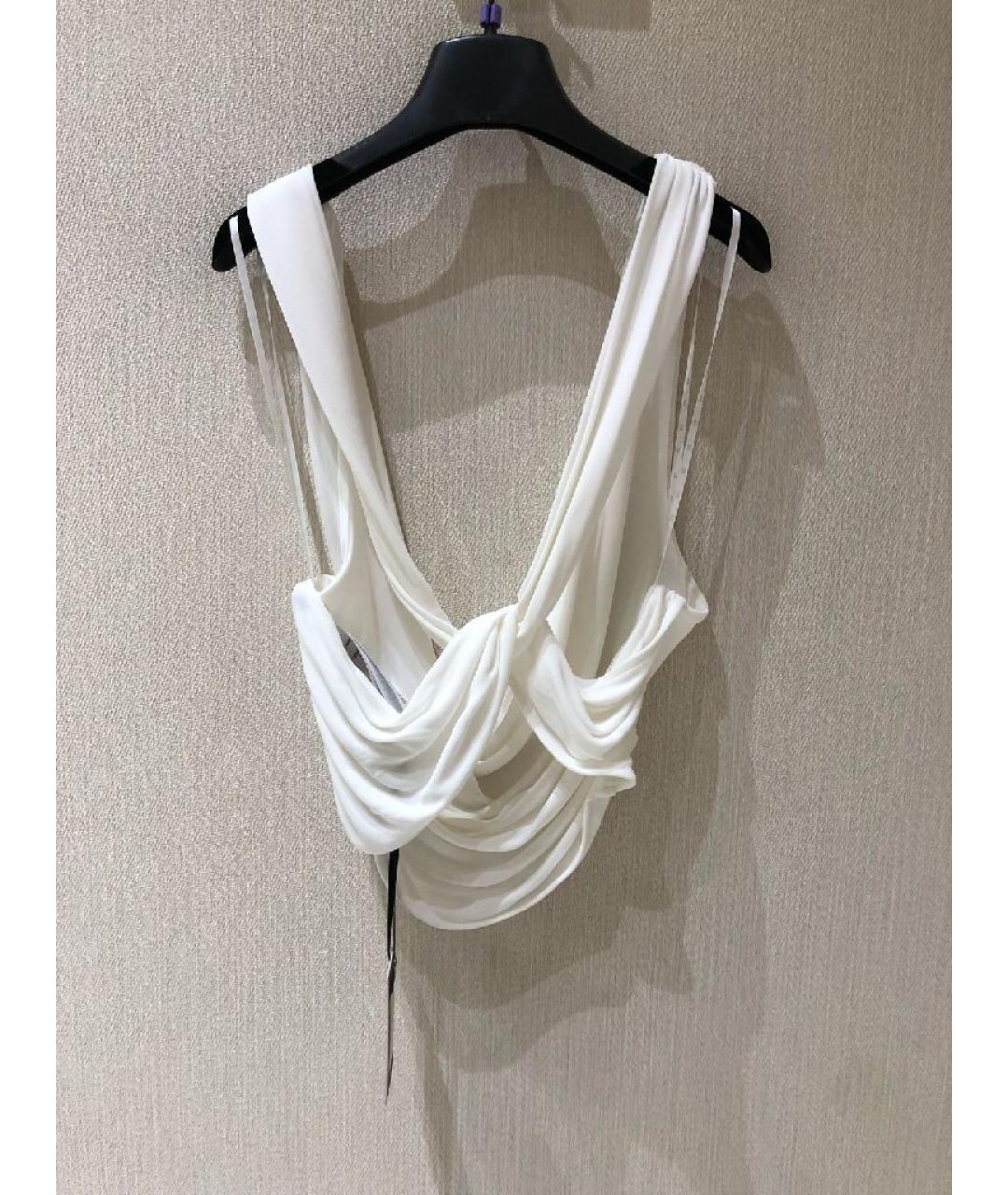 ELISABETTA FRANCHI Белая вискозная майка, фото 2