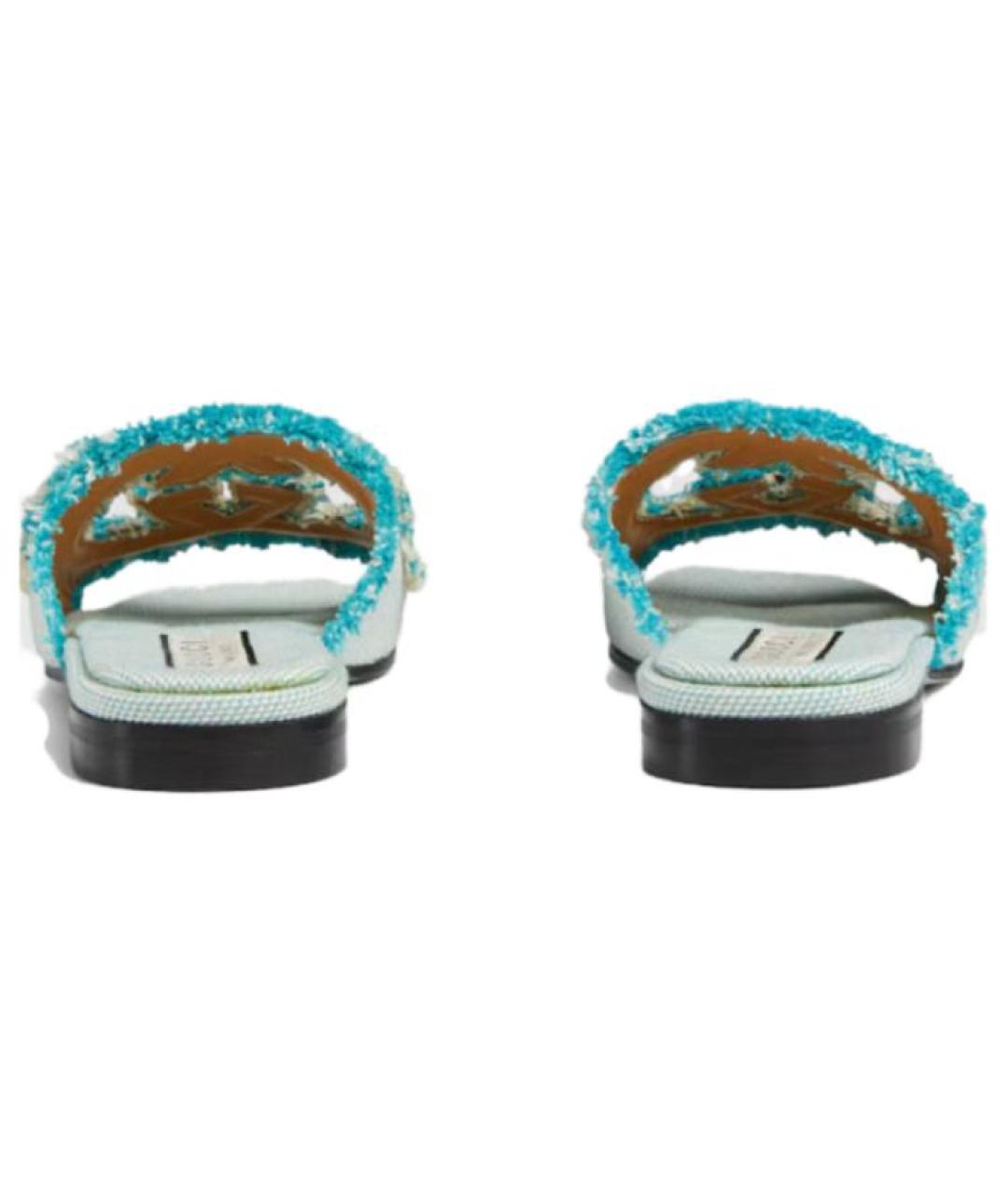 GUCCI Голубые шлепанцы, фото 5