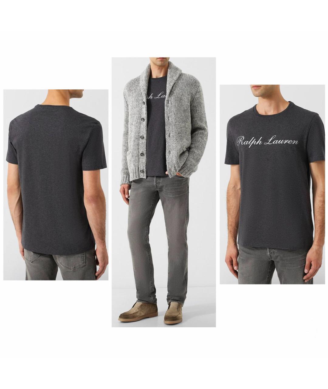 RALPH LAUREN Серая хлопковая футболка, фото 7