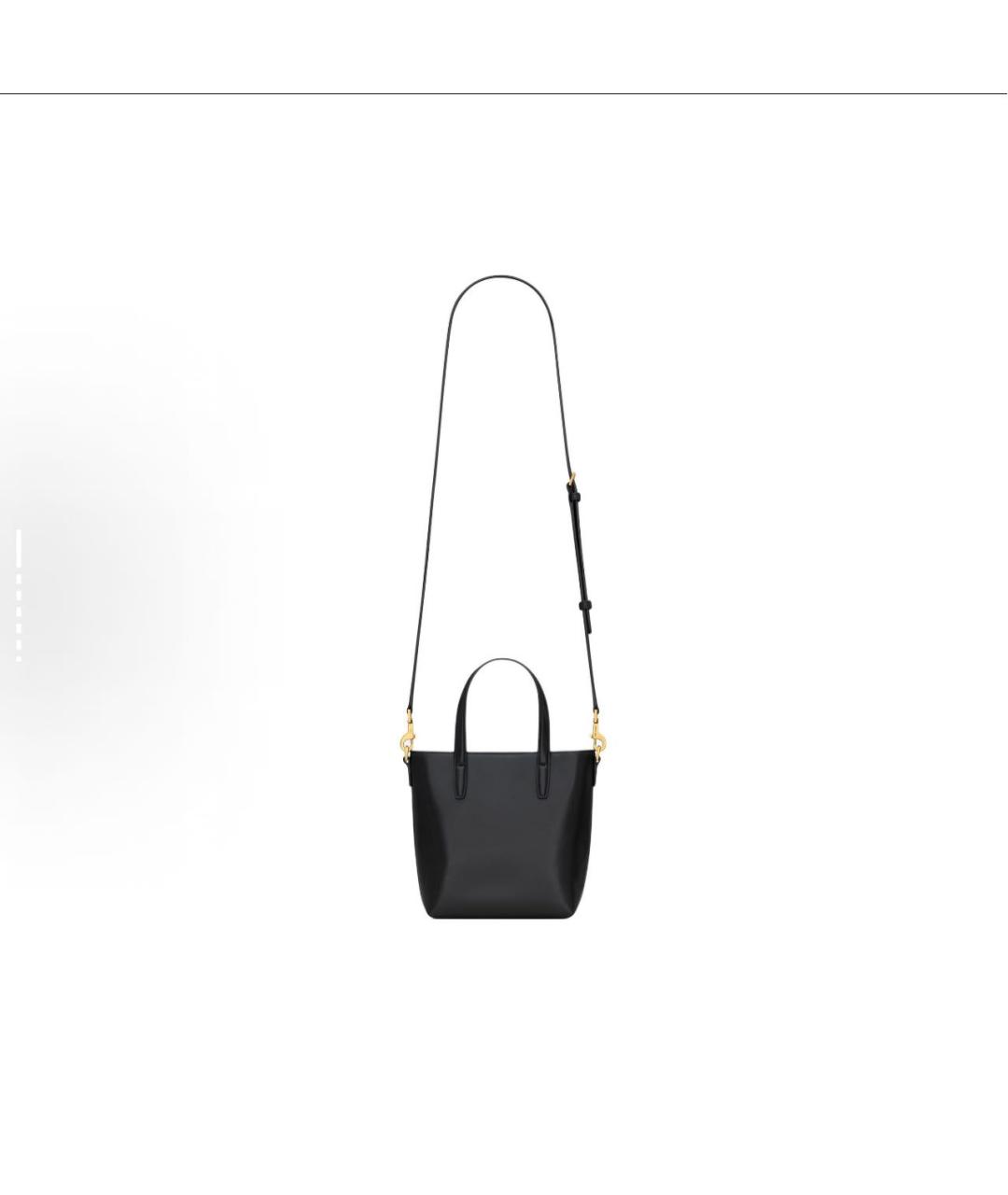 SAINT LAURENT Черная кожаная сумка с короткими ручками, фото 5